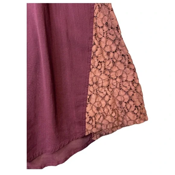 Free People Cotton Blend Lace Tunic Size 4 Bohemian Romantic‎ Feminine - Picture 4 of 10